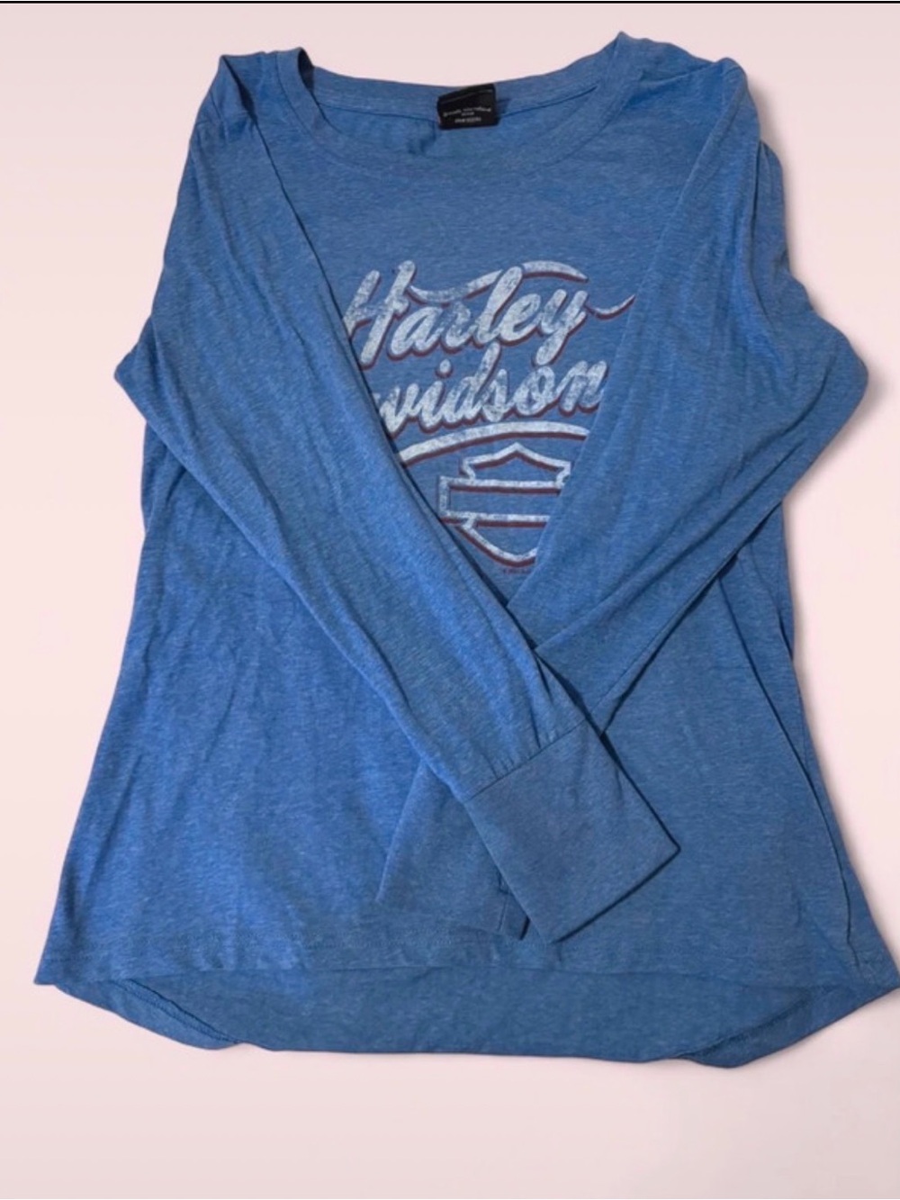 Harley-Davidson Women's Heather Blue Long Sleeve Logo Tee